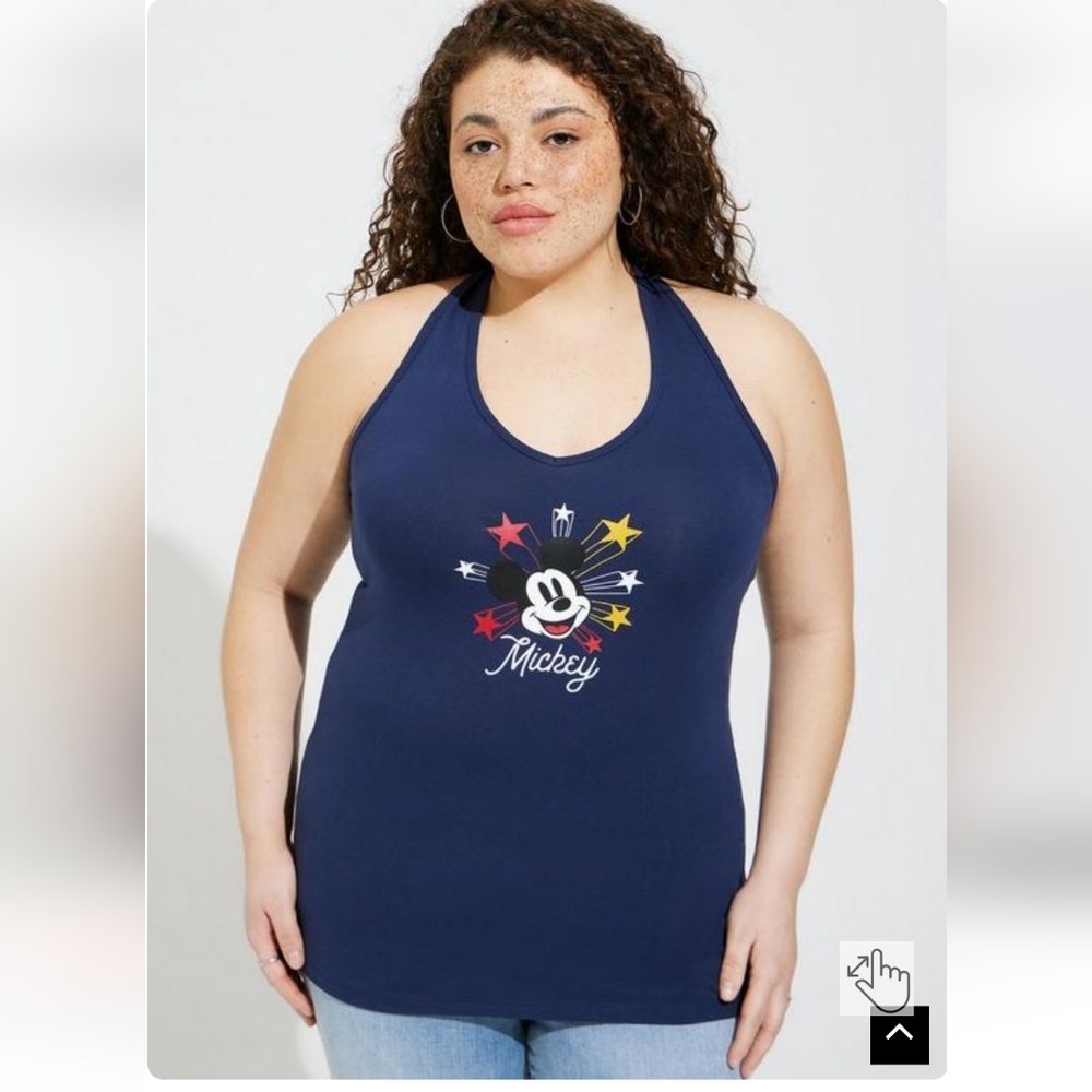 torrid Americana Mickey Mouse Foxy Sleeveless Halter Top sizes 1X & 2X NWT